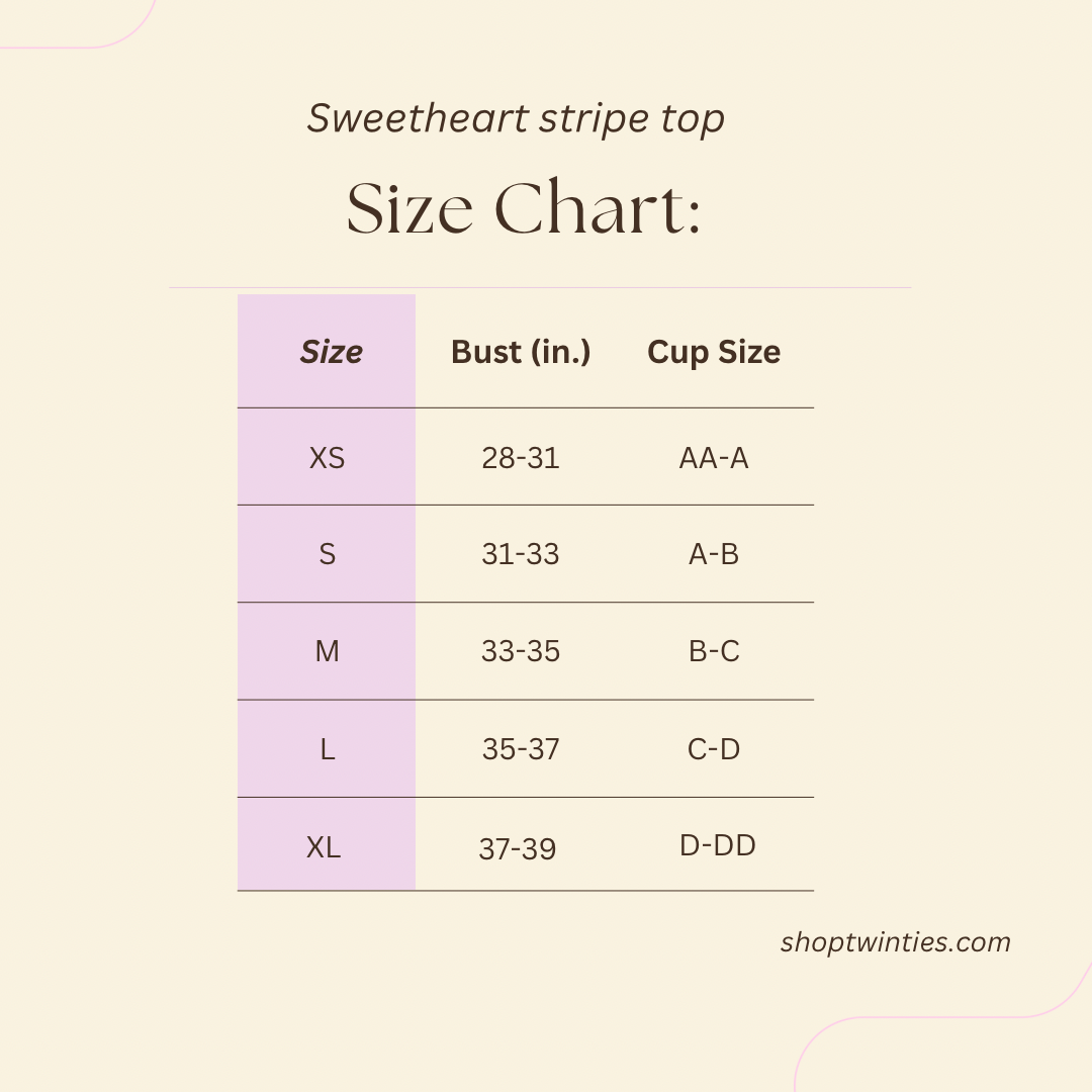 Sweetheart Stripes Bikini Top