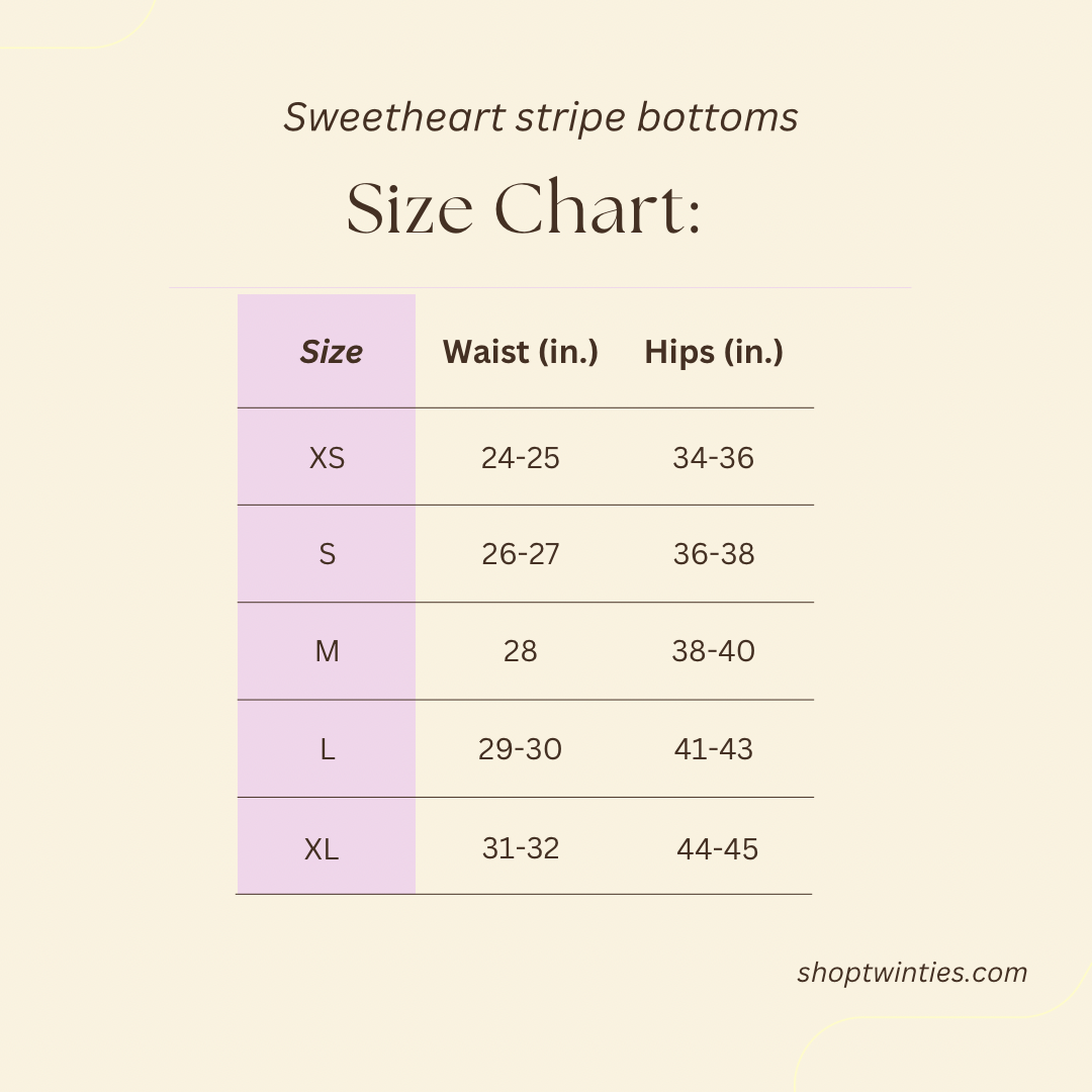 Sweetheart Stripes Bikini Bottoms