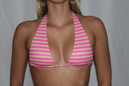Aperol Stripe Bikini Top